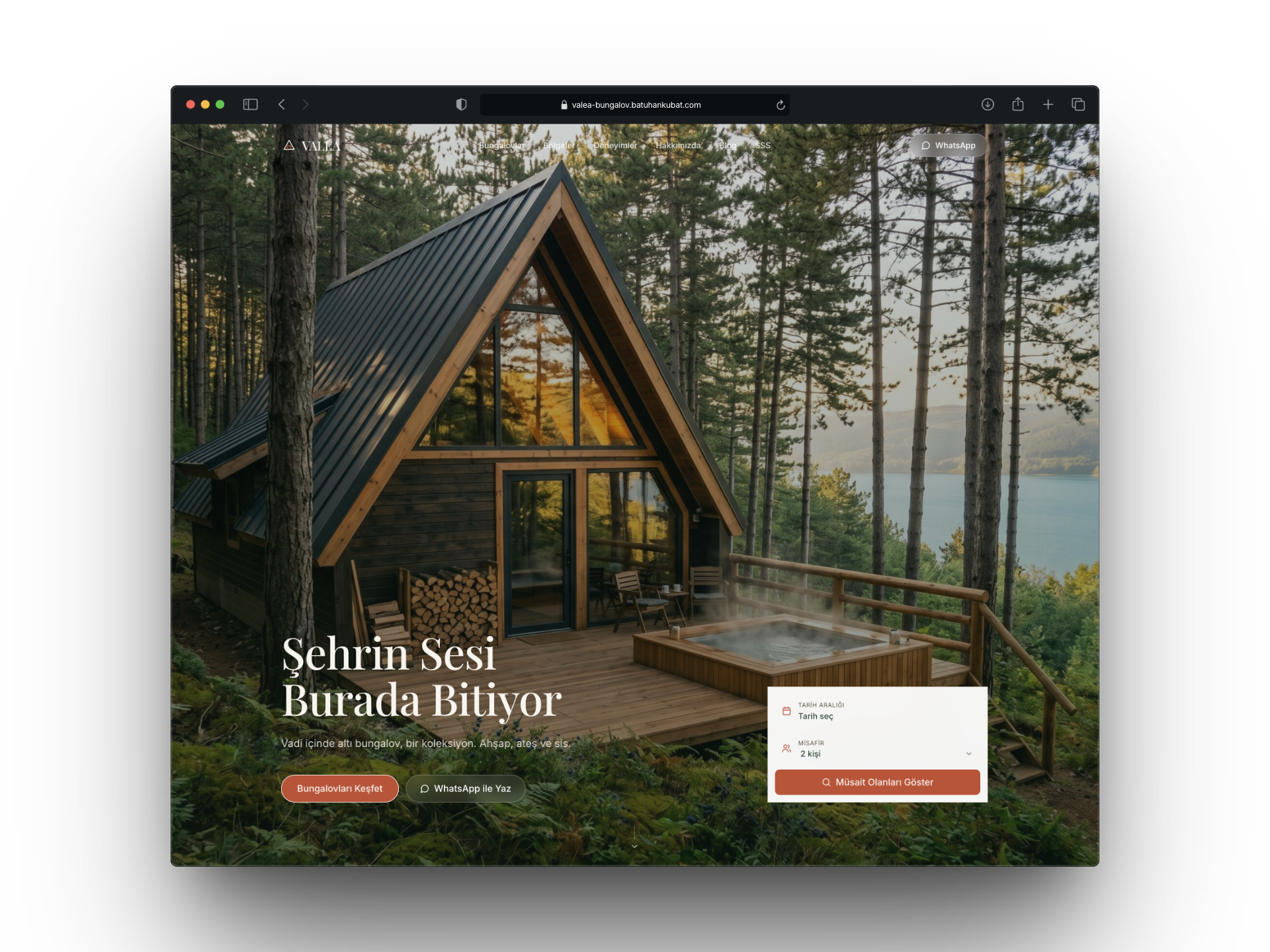Valea Bungalov — Alanya web sitesi tasarım örneği (Batuhan Kubat)